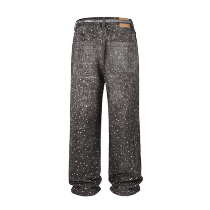 RHINESTONES DENIM PANTS