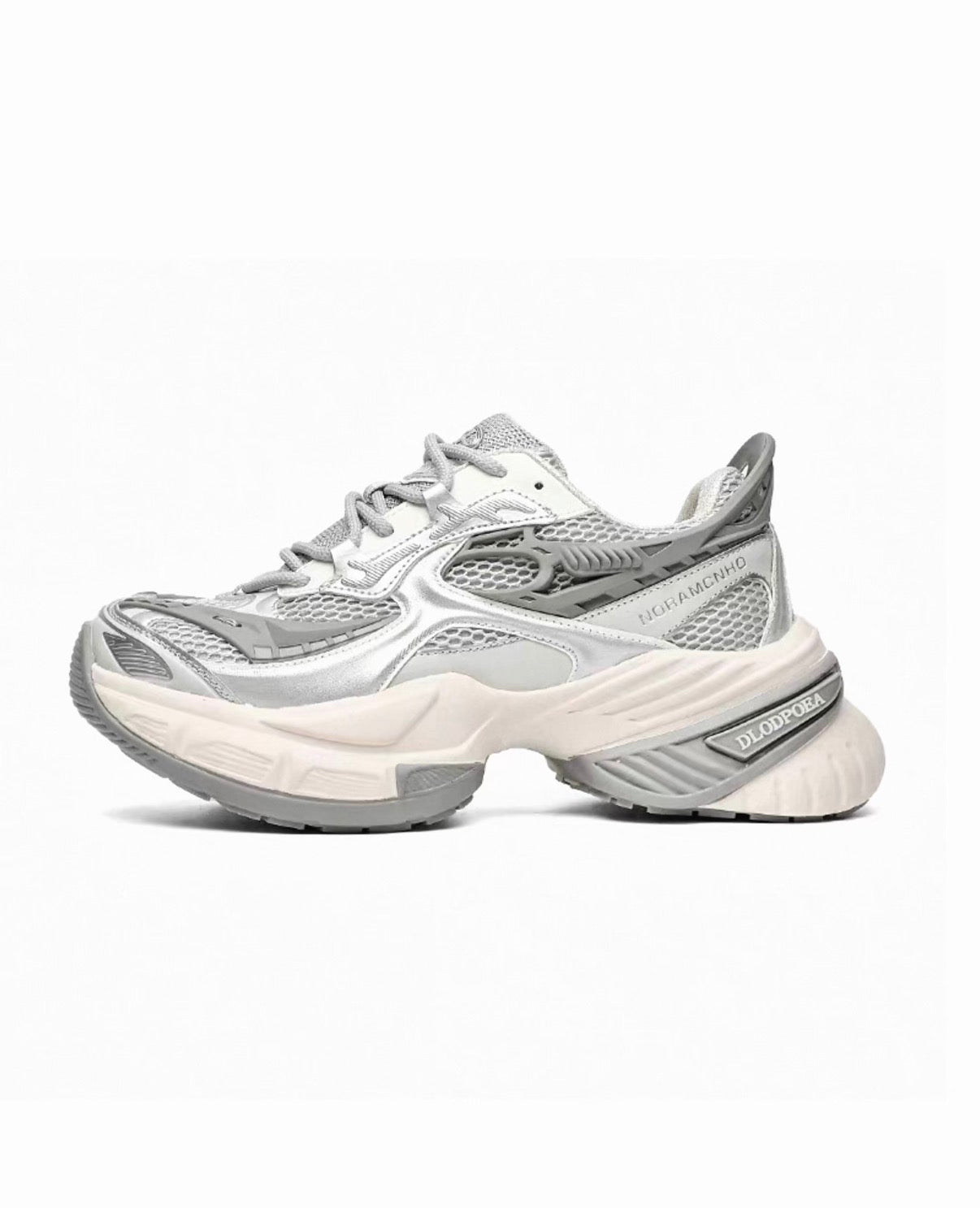 Fruminent Sneaker +7cm｜厚底ロースニーカー 黒 シルバー メンズ