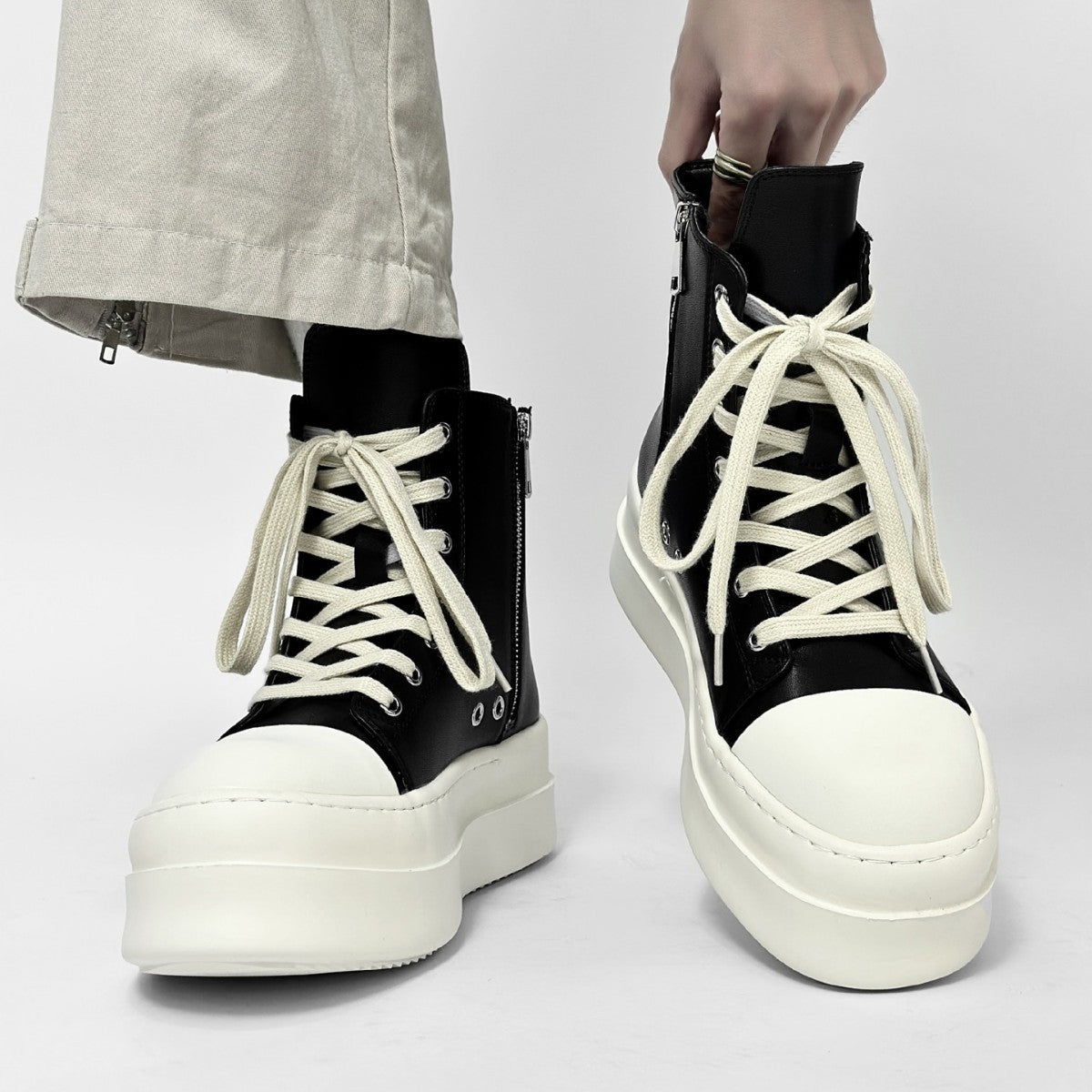 Drovar Sneaker +10cm｜厚底ハイカット スニーカー 黒 メンズ